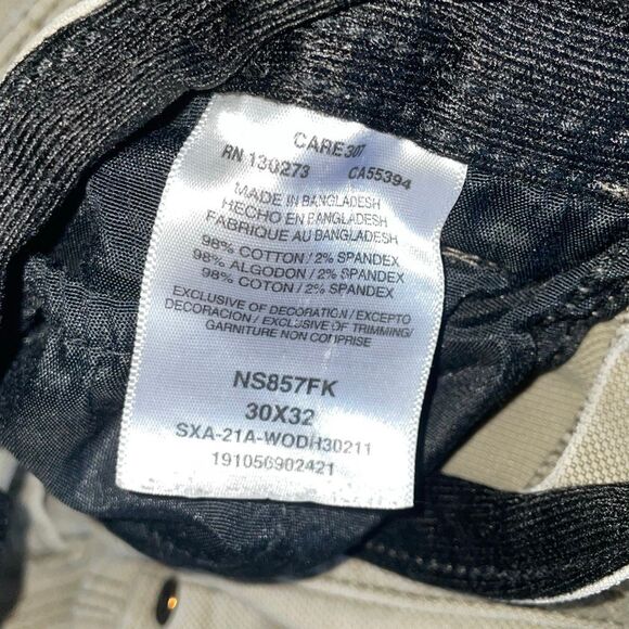 All-Terrain Gear Wrangler gray straight distressed frayed hem denim mens jeans - Picture 8 of 16